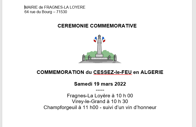 commemoration du 19.03.2022